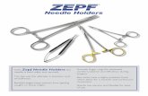 Needle Holders - ConseNeedle Holders With Zepf Needle Holders, the needle is held safely and securely. The tips are the ultimate in precision and smoothness. Beveled edges keep sutures