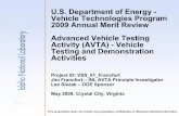 Advanced Vehicle Testing Activity (AVTA) - Vehicle …...U.S. Department of Energy - Vehicle Technologies Program 2009 Annual Merit Review Advanced Vehicle Testing Activity (AVTA)