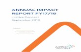aNNUAL IMPACT REPORT FY17/18 - Justice ConnectJustice Connect‘s unique contribution to this vision is to partner with pro bono lawyers to develop and strengthen pro bono capacity