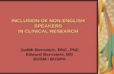 INCLUSION OF NON-ENGLISH SPEAKERS IN …2006/10/18  · The rationale for inclusion…. extensive health disparities & consequences IOM report, 2003; AHRQ report, 2005 18% of U.S.