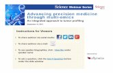 Advancing precision medicine through multi-omics slides...Instructions for Viewers • To share webinar via social media: • To see speaker biographies, click: View Biounder speaker