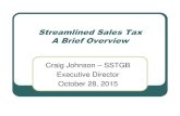 Streamlined Sales Tax A Brief Overview · Fed-Tax (Tax Cloud) Taxware (formerly ADP/Taxware) Businesses who volunteer to collect tax in state may use CSP’s at no cost – states