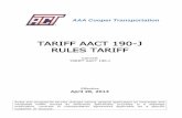 TARIFF AACT 190-J RULES TARIFF - AAA Cooper · AAA Cooper Transportation P.O. Box 6827 Dothan, AL 36302 2 TABLE OF CONTENTS – By Tariff Item Item Name Item Number Page Accessorial