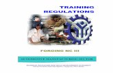 TRAINING REGULATIONS - TESDA - Forging NC III.pdf · forging of complex shapes such as forged bosses, heavy rings and bushes. B oth competencies also cover specialized methods of