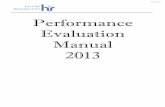 PERFORMANCE EVALUATION MANUAL · communicate the important job aspects. The uses for providing specific feedback are: ... the employee name and performance evaluation date by which