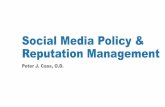 Social Media Policy & Reputation Management Medial... · Social Media Issues in Health Care 1. Communications with patients on social media 2. Communications on blogs / websites 3.