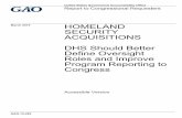 GAO-15-292 Accessible Version, HOMELAND …Page 1 GAO-15-292 DHS Acquisitions 441 G St. N.W. Washington, DC 20548 March 12, 2015 Congressional Requesters The Department of Homeland