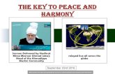 The Key to Peace and Harmony - Islam Ahmadiyya · The sunnah The Promised Messiah says September 23rd 2016. Allah says in the Holy Quran:"And the recompense of an injury is an injury
