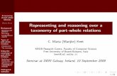 Representing and reasoning over a taxonomy of …Reasoning over a hierarchy of relations Orthogonal subtopics Analysis of the issues from diverse angles Mereological theories [Varzi04],