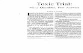 Many Questions, Few Answers · Toxic Trial: Many Questions, Few Answers By Daniel D. Kennedy May 1982 Jan Richard Schlichtmann a young, Cornell- educated lawyer who specialized in