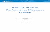 AHS Q3 2015-16 Performance Measures · AHS Q3 2015 ‐16 Performance Measures ... There were significant methodology differences between the 2014 and 2015 CMG+ methodologies producing