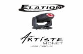 ELATION ARTISTE MONET - USER MANUAL · Always disconnect fixture from main power source before performing any type of service and/or cleaning procedure. Only handle the power cord