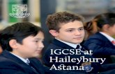 IGCSE at - British School Haileybury · 2020-03-24 · Haileybury which prepares you with either IB or an American style High School Diploma which will open doors for you all over