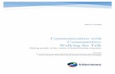 Communication with Communities: Walking the Talk · 2019-11-06 · Communication with Communities: Walking the Talk Putting people at the centre of humanitarian response Abstract