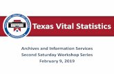 Texas Vital Statistics · Texas State Library and Archives Commission (TSLAC) • Texas Birth Indexes, 1903-2010 (print and microfiche) • Texas Death Indexes, 1903-2010 (print and