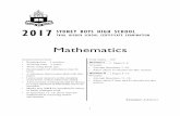 TRIAL HIGHER SCHOOL CERTIFICATE EXAMINATION · 2018-03-06 · 1 2017 SYDNEY BOYS HIGH SCHOOL TRIAL HIGHER SCHOOL CERTIFICATE EXAMINATION Mathematics General Instructions • Reading