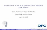 The evolution of bacterial genomes under horizontal …anr-manege/Aussois2013/Baum...The evolution of bacterial genomes under horizontal gene transfer Franz Baumdicker { Peter Pfa
