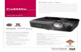 NETWORKABLE HIGH BRIGHTNESS WXGA PROJECTOR · The ViewSonic ® Pro8450w is an advanced high brightness DLP installation projector which includes BrilliantColor™ technology to produce