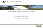 Springvale Water Treatment Project - Centennial Coal€¦ · Water Transfer System (WTS): ... Placement of any outstanding orders for equipment and materials. Water Transfer System