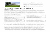 Virginia Division of Legislative Services Virginia Legislative Recorddls.virginia.gov/pubs/legisrec/PDFs/Record june 2015.pdf · 2015-06-30 · n The Virginia Legislative Record is