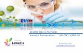 Lexaria Bioscience Corp. Investor Presentation LXX:CSE ... · Vitamins: alternate delivery methods Vitamins can be divided into two broad categories Water soluble, Fat soluble (including