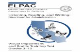 Listening, Reading, and Writing: Directions for ...€¦ · Directions for Administration. Introduction to the ELPAC Training Test Directions for Administration. This manual contains