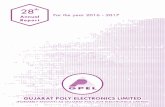 Gujarat Poly electronics limited - Bombay Stock Exchange · 2017-09-04 · 1 Gujarat Poly electronics limited (Formerly Known as Gujarat Poly-AVX Electronics Limited) CIN: L21308GJ1989PLC012743