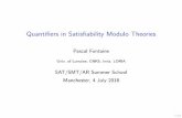 Quantifiers in Satisfiability Modulo Theoriesregerg/ssa/SMT-Quantifiers.pdf · 1/53 Quanti ers in Satis ability Modulo Theories Pascal Fontaine Univ. of Lorraine, CNRS, Inria, LORIA