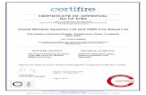 CERTIFICATE OF APPROVAL No CF 5784 · Note 1: This Certificate of Approval must be read in conjunction with CERTIFIRE Technical Schedule TS25, Fire Resistant Glass, Glazing Systems