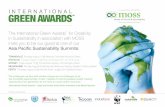 The International Green Awards for Creativity in ...€¦ · best practice procurement outcomes in your organisation using the Global GreenTag Green Product Certification and Rating