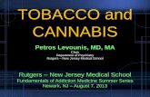 TOBACCO and CANNABIS - New Jersey Medical Schoolnjms.rutgers.edu/.../Lecture5TobaccoandCannabis...An estimated 4,800 compounds in tobacco smoke, including 11 proven human carcinogens