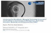 Introducingthe „Managing Technology & Innovation“ …...1. refers to the course within the TIME-MME for which the ECTSare accredited RWTH BUSINESS SCHOOL M.Sc. Management and Engineering