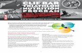 CLIF BAR - New York City Triathlon · 2016-11-16 · CLIF BAR TRIATHLON NUTRITION PROGRAM ANCE NUTRITION TRAINING PLAN By Clif Bar Consulting Dietitian Bob Seebohar, MS, CSSD While