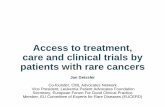 Access to treatment, care and clinical trials by patients with rare … · Access to treatment, care and clinical trials by patients with rare cancers Jan Geissler Co-founder, CML