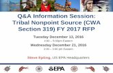 Q&A Information Session: Tribal Nonpoint Source …...Q&A Information Session: Tribal Nonpoint Source (CWA Section 319) FY 2017 RFP Tuesday December 13, 2016 4:00 – 5:00pm Eastern