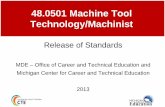 48.0501 Machine Tool Technology/Machinist...Successful transition between secondary, postsecondary education and/or employment Promotion of economic development to increase productivity