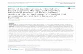 Effect of traditional yoga, mindfulness–based …...Effect of traditional yoga, mindfulness– based cognitive therapy, and cognitive behavioral therapy, on health related quality