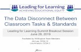 The Data Disconnect Between Classroom Tasks & …...The Data Disconnect Between Classroom Tasks & Standards Leading for Learning Summit Breakout Session June 28, 2019 Jim Lee, CESA