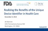 Realizing the Benefits of the Unique Device Identifier …0 Realizing the Benefits of the Unique Device Identifier in Health Care December 9, 2014 JW Marriott 1331 Pennsylvania Avenue