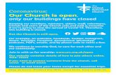 only our buildings have closed - United Reformed Church · Coronavirus: Our Church is open, only our buildings have closed Keeping our members, ministers, elders, staff, volunteers,