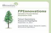 Canada’s Forest Sector Innovation Hub FPInnovations · 9/13/2012  · ROI typically 3-7 times after-tax investment for industry ... strategies to maximize drying and minimize fire