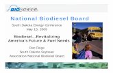 Biodiesel…Revitalizing America’s Future & Fuel Needspuc.sd.gov/commission/Presentations/Energy... · US Biodiesel Industry Direction ¾B2 as the preferred lubricity component