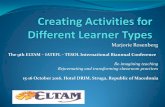 … Tips on Creating Activities for Different Learner … 2016/Speaker...Working with photos, images, colors etc. Completing mind -maps Using maps and charts Using color-coded systems