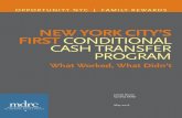 NEW YORK CITY’S FIRST CONDITIONAL CASH TRANSFER …...wards, an experimental, privately funded, conditional cash transfer (CCT) program to help families break the cycle of poverty.