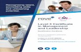 CMI Level 5 Certificate in Management and Leadership · Level 5 Certificate in Management and Leadership _V2_Aug-16 CMI Level 5 Certificate in Management and Leadership This industry-standard