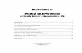 of South Kelsey, Lincolnshire, UK - Genealogygenealogy.ianskipworth.com/pdf/skipssthkelsey.pdf · Philip Skipworth of South Kelsey - 5 - Compiled by Mary Skipworth 12 Jul 2016 First