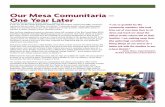 Our Mesa Comunitaria – One Year Lateriel.org/sites/default/files/MesaReport2016.pdf · Some families reported having a difficult time getting information from schools, and ... The