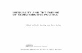 INEQUALITY AND THE FADING OF REDISTRIBUTIVE POLITICS...Public Opinion on Social Spending, 1980-2005 / 141. ROBERT ANDERSEN AND JOSH CURTIS. 7. Multicultural Diversity and Redistribution