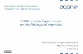 European Quality Assurance Register for Higher Education · EQAR Vision & Mission EQAR is the European Higher Education Area's (EHEA) offcial register of QAAs that comply substantially