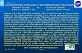 Muons, Inc. ACCELERATORS FOR SUBCRITICAL MOLTEN-SALT … · 2019-11-19 · Rol - ThoriumOct 11,2011 1 ACCELERATORS FOR SUBCRITICAL MOLTEN-SALT REACTORS Rolland P. Johnson and Charles